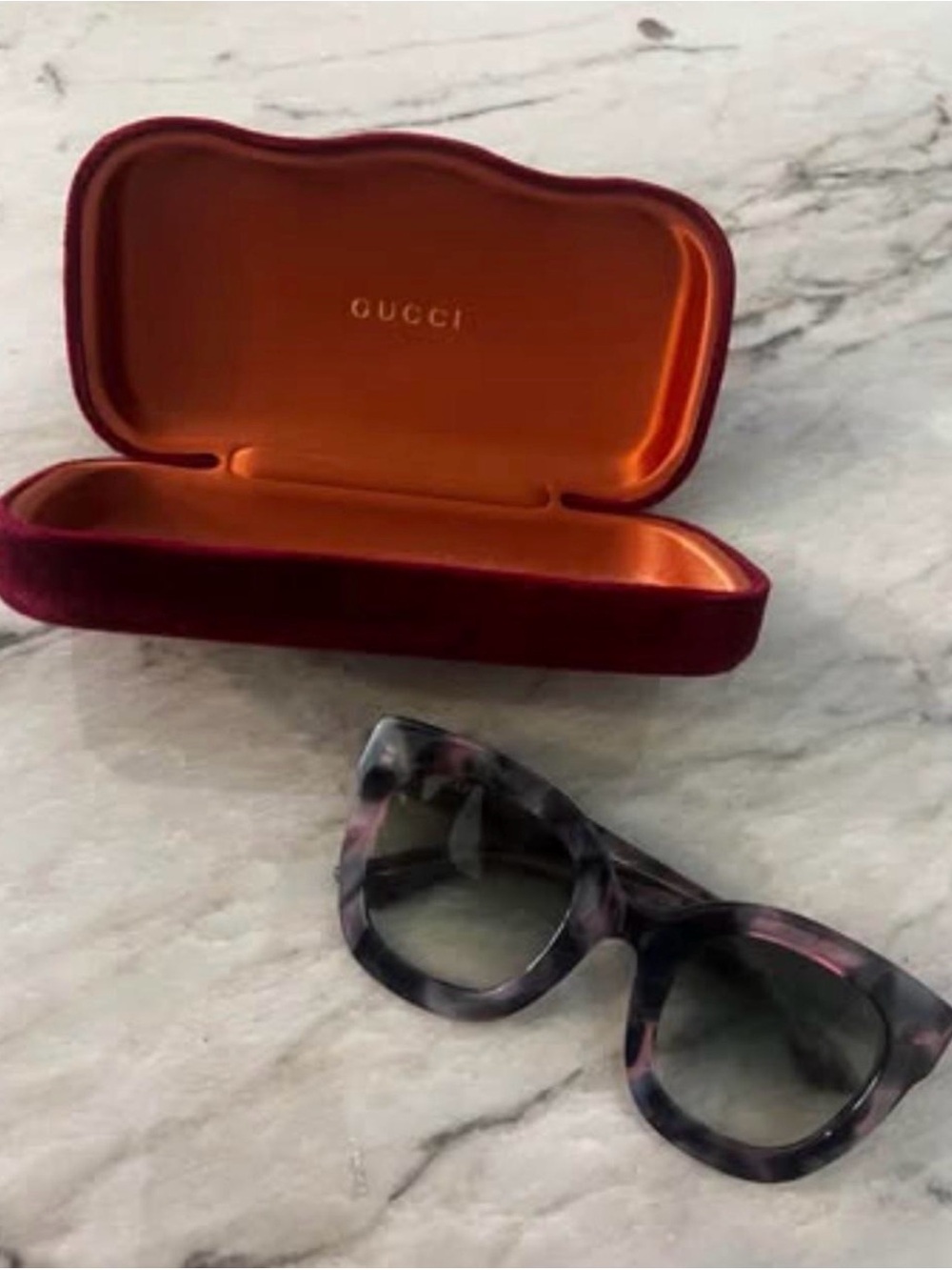 Authentic Gucci Cat Eye Sunglasses w/ Crystal Stars & Velvet Case